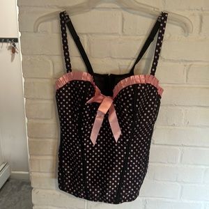 Cacique Pink Polka Dot Corset. Lane Bryant 18/20